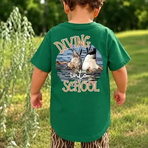 Diving Into School T-shirt, Green Diving Ducks T-Shirt – Back to School Cute Graphic, Fun Classroom Tee, School Outfit, Back to school Outfit, First day of school Clothing, Youth and Adult T-shirt