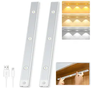 【Under-Cabinet Lighting】 LED Rechargeable Mobile Sensor Night Light, Adjustable Brightness, Suitable for Kitchens, Staircases, Bedrooms, Wardrobes and Kitchen Wall Cabinets Lighting