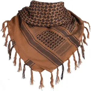 Cotton Shemagh Scarf Keffiyeh Desert Head Neck Wrap 43x43 Inch Breathable Tactical Style Scarf Unisex Outdoor