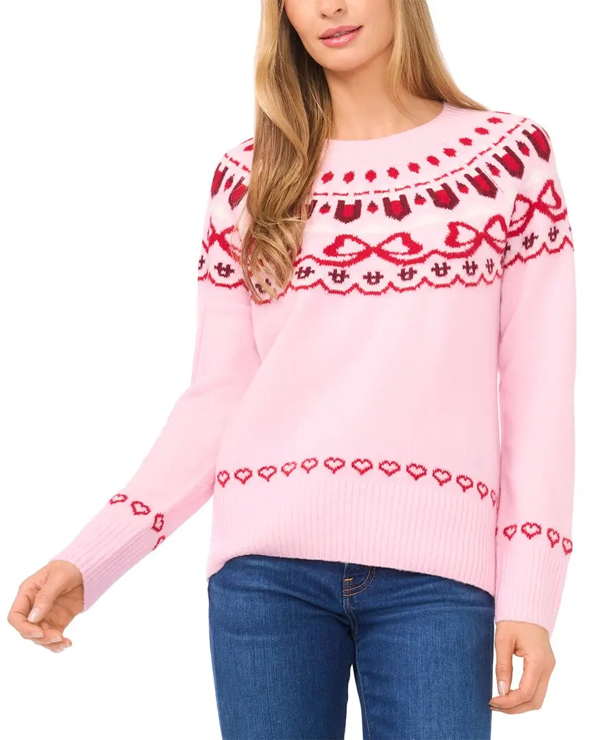CeCe Bow Fairisle Raglan Sweater