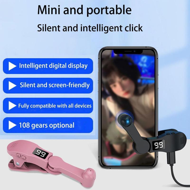 Auto Clicker for Smart Phone to 99 Speed Phone Tapper 180° Rotating for Android iOS Apps, Protable USB Powered Fast Click Simulation Finger Continuous Click for Gaming, Live Broadcasts Likes, Games, Shopping Portable Selfie Cellphone Smartphone