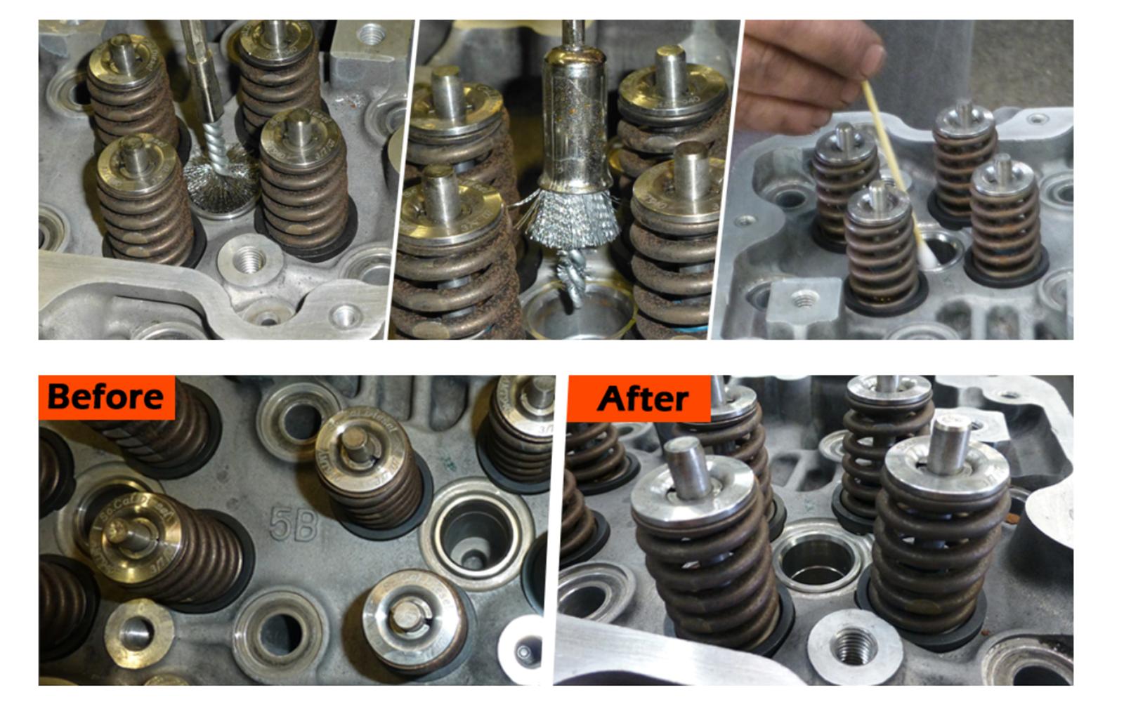 Professional Diesel Injector-Seat Cleaning Kit 8090S on Cylinder Heads, Including Helix Brushes, Two-Stage Brushes, Bore Brushes and Swabs (Stainless Steel, 17-Pack)