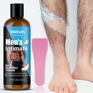 Coconut Oil Men'S Intimate Hair Removal Cream, Suitable for Chest, Armpits, Abdomen, Legs, Deep Moisturizing, Smooth Skin, Gentle And Non-Irritating, Daily Body Cleansing Cream
