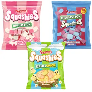 Squashies Stock Boy 3 Pack - Limited Edition Pineapple Orange - Strawberry & Cream - Bubblegum - British Candy - Imported British Candy - Soft Candy - Bonbon