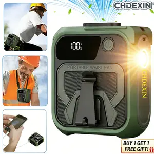 Rechargeable Fan with LED Display & Flashlight Positive Reviews Earn Coupons Not For Sale Contact Customer Service After Receive Portable Outdoor Waist Fan|