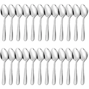 24-Piece Dinner Spoons Set (6.7 inch), Unokit Stainless Steel Spoons silverware, Dessert Spoon, Tablespoon, Silverware Spoons Only for Home, Kitchen or Restaurant - Mirror Polished, Dishwasher Safe