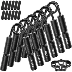 Hand Grip Strengthener Set 6-Pack 50LB to 300LB, Heavy-Duty Grip Strength Trainer with Protective Foam for Forearm Exercise Hand Therapy, Ideal for Home Gym and Muscle Building