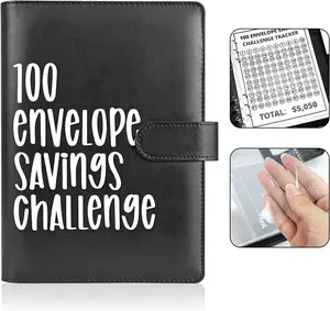 100 Envelope Challenge Binder Money Saving Binder, Easy and Fun Way to Save $5,050, Cash Stuffing Binder Budget Planner Savings Challenge Book