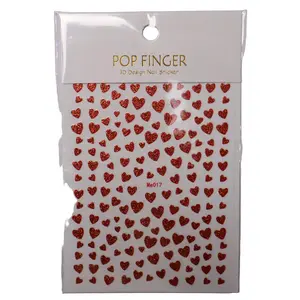 Red Glitter Heart Stickers