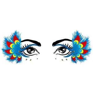 Mystic Peacock Wings Holographic Face Sticker