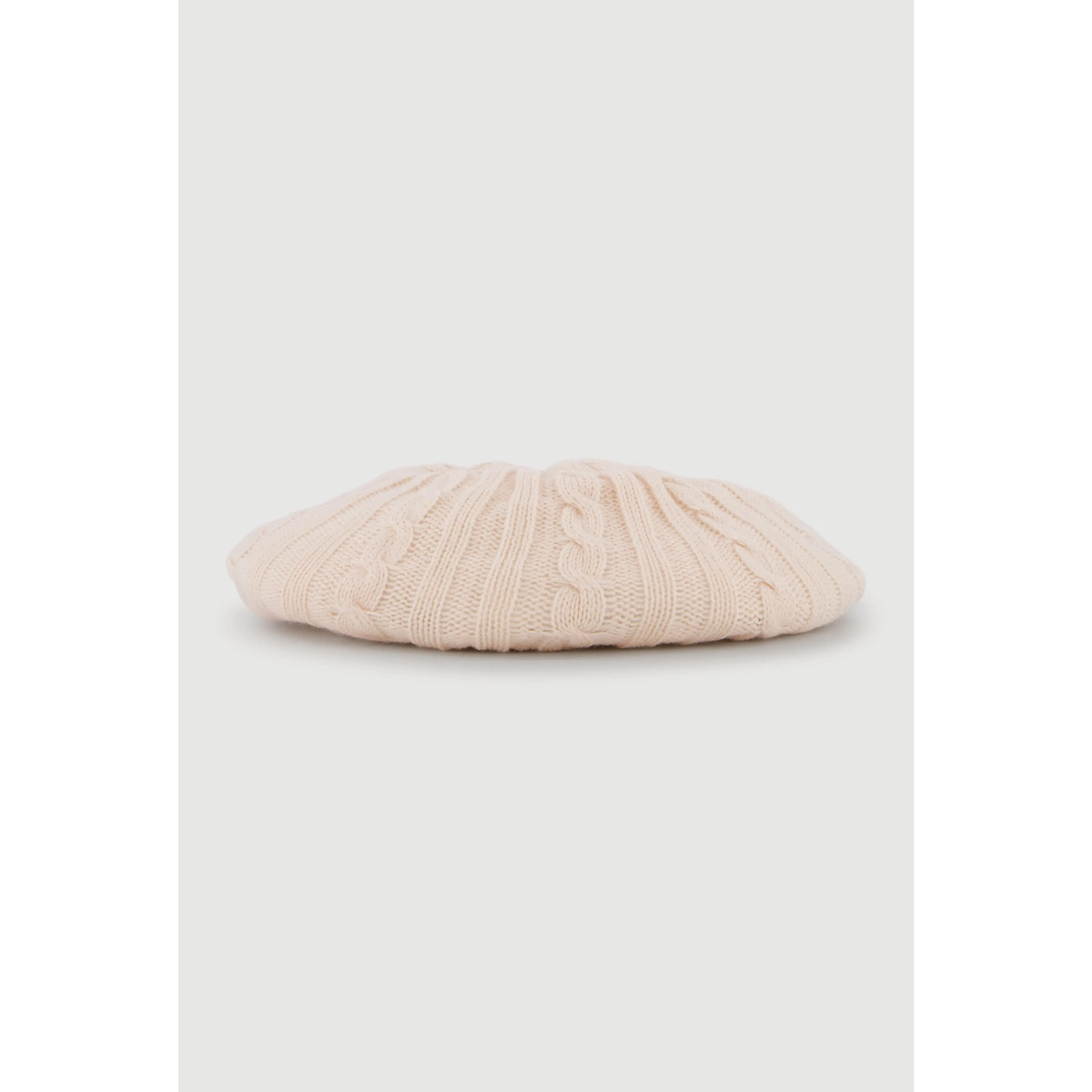 Solid Cable Knit Beret