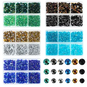 2700pcs Ab Jelly Transparent Rhinestones Set, 2/3/4mm Flat Back Resin Gems, DIY Craft Supplies, Phone Case Decor, Nail Art Accessories