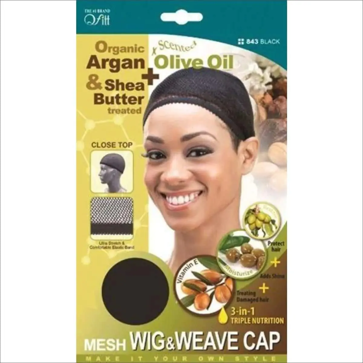 M&M Qfitt Organic Mesh Wig & Weave Cap #843 Black