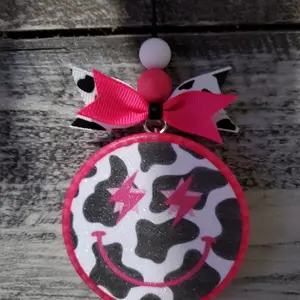 Handmade Pink Smile Car Freshie Air Freshener, Lasts Up to 30 Days, Personalized Scent Options Available