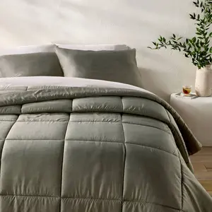 Full/Queen Rayon from Bamboo Comforter Set Olive Green - Casaluna