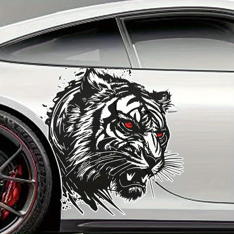 Tiger Head Pattern Car Sticker, 1 Pair Cool Car Vinyl Sticker, Car Bumper Sticker, Car Exterior Decoration Accessories for Car, Motorcycle, Car Truck Decal