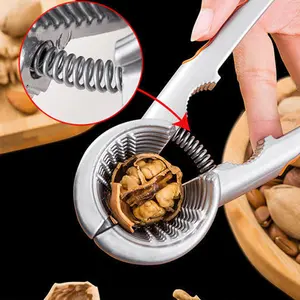 Multifunctional Nutcracker Tool, Durable Aluminum Handle Design, Ergonomic Kitchen Gadget for Opening Nuts & Snacks