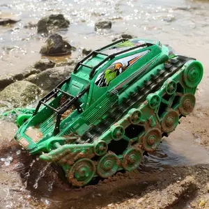 Ruko 1604 Amphibious Remote Control Car, Waterproof Eagle Monster Truck, 360 °   Rotating Tank, Full Throttle, Cool Tricks Track Toys for Age 6 7 8 9 10 Year Old Boys Girls Birthday Gifts, Green