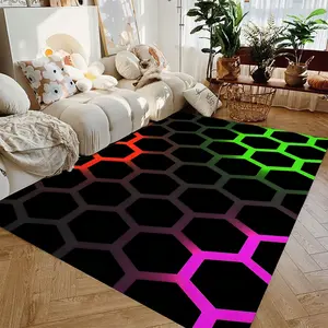 New 3D LED Illusion Carpet Living Room Washable Floor Lounge Large Area Carpet Teen Boy Girl Room Decoration Rug Modern Abstract Rug