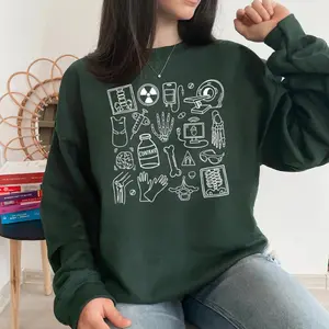 Radiology Doodles Sweatshirt Pullover Sweaters Tops Cotton