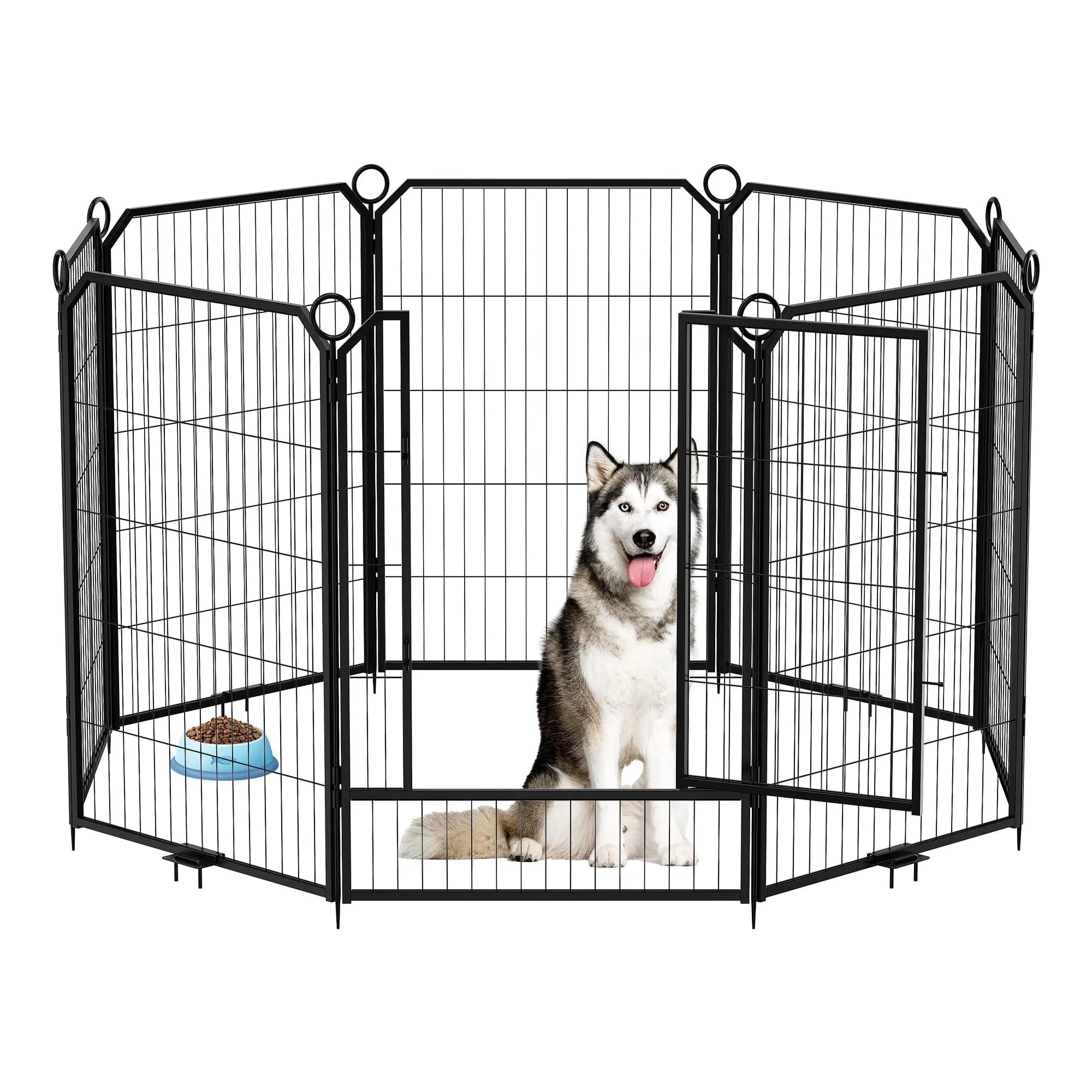 Dog Playpen Outdoor, 40 in 8 Panels Dog Pen Indoor Puppy Exercise Pen Metal Pet Fence for Camping/Yard/Garden