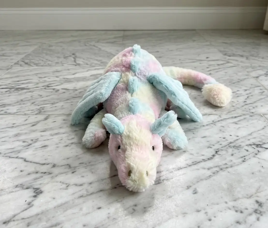 Pastel Tie-Dye Plush Dragon (50 cm) | Fairycore Kawaii Room Decor