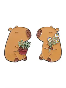 Cute Capybara Design Brooch, Enamel Pin Suitable for Backpacks, Jeans, Scarves, Hats Decoration, Trendy All-match & Exquisite Brooch for Birthday Gift