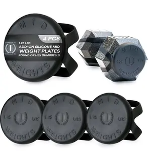 MID WEIGHTS Silicone Microweights for Round or Hex Dumbbells. 1.25 lb Add On Weights, Set of 4