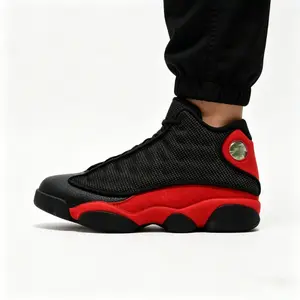 Black Red High-Top Men's Basketball Shoes Premium Comfort Training & Casual Sneakers