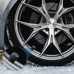 Ford 4PCS Black Aluminum Alloy Tire Valve Stem Caps for Ford Waterproof Dustproof Air Covers for Mondeo Edge Explorer & More Car Parts