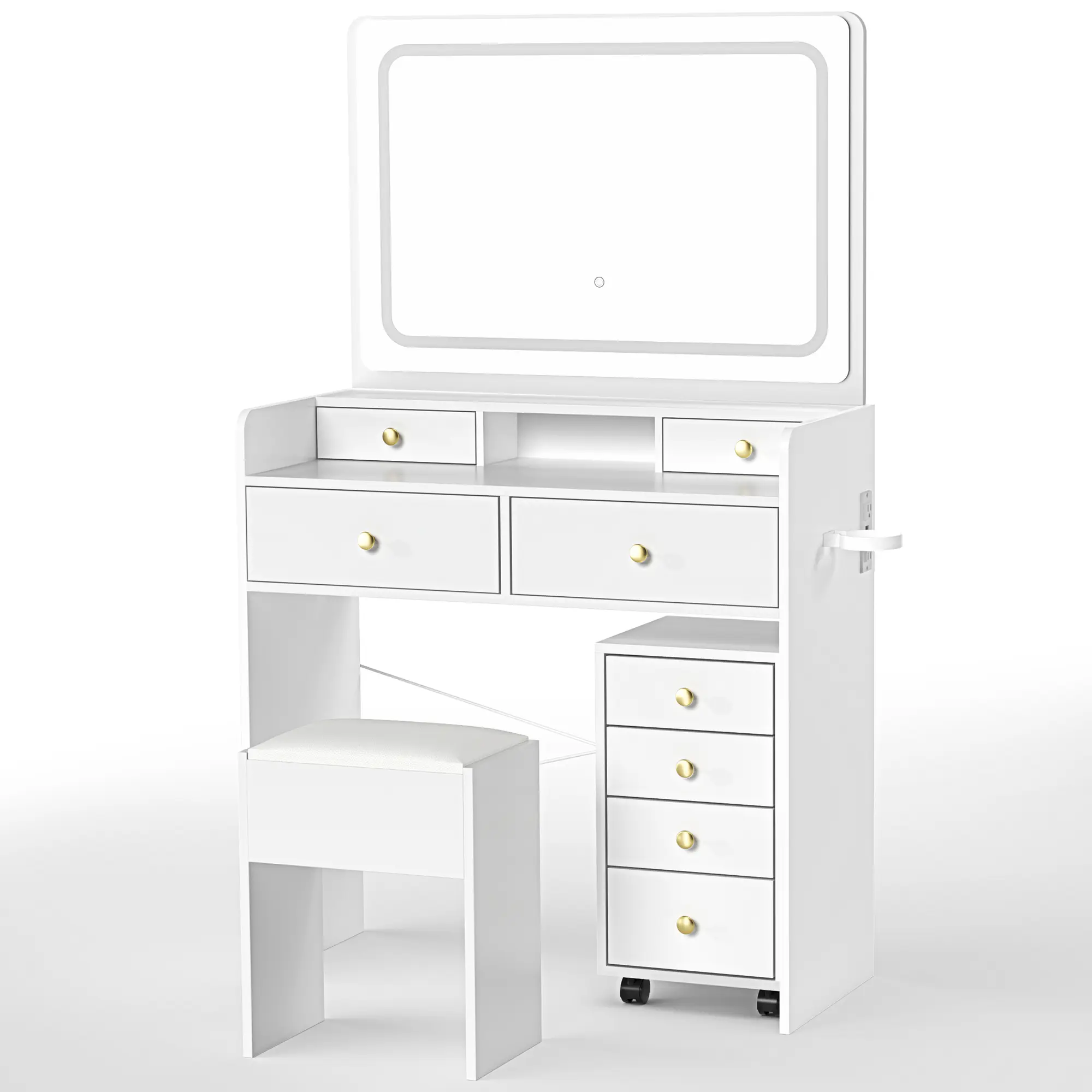 6 Drawers with Movable Storage Cabinet
