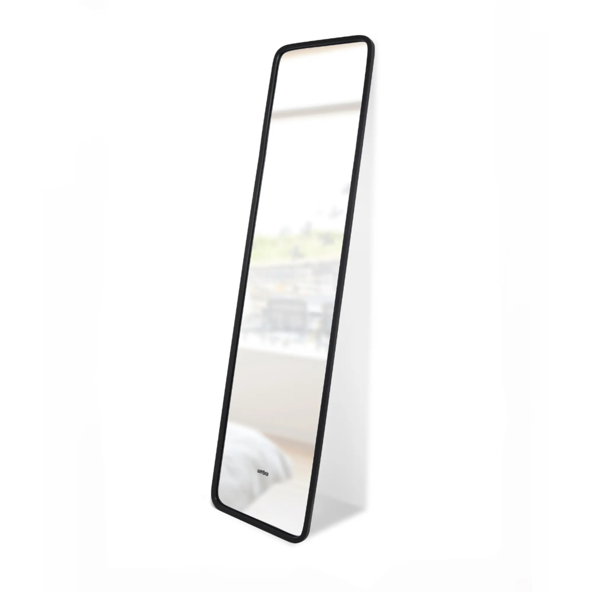 Umbra Hub Leaning Mirror, Full-Length Wall-Mounted or Leaning Mirror with Modern Rubber Frame Decor Lightweight