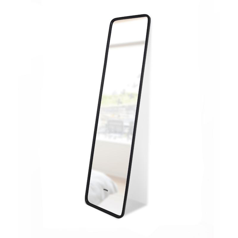 Umbra Hub Leaning Mirror, Full-Length Wall-Mounted or Leaning Mirror with Modern Rubber Frame Decor Lightweight