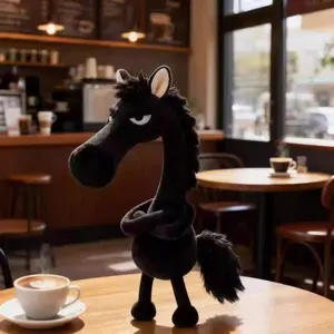 [New Year] 1pc Black Horse Keychain, New Year Keychain 2026 Year of the Horse Plush Bag Charm, Year of the Horse Mascot, Cool Black Horse Plush Keychain, Bag Charm, Keychain, Women's Keyring