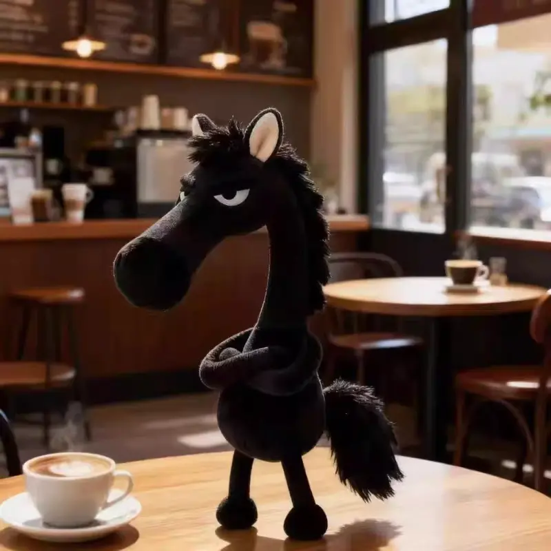 [New Year] 1pc Black Horse Keychain, New Year Keychain 2026 Year of the Horse Plush Bag Charm, Year of the Horse Mascot, Cool Black Horse Plush Keychain, Bag Charm, Keychain, Women's Keyring
