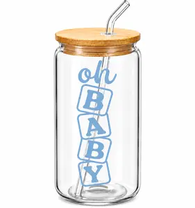Vertical Oh Baby Glass Tumbler -16oz