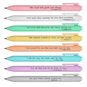 8/16 Pcs Bible Quotes Ballpoint Pens, Christian Gift Wholesale, Inspirational Quotes Writing Tool, Retractable Ink, Unisex School Office Use, Bible Study Supplies