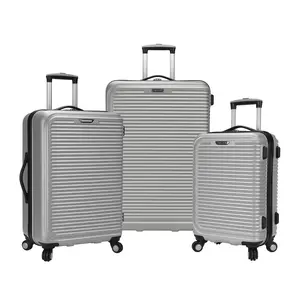 Travel Select  Savannah 3 Piece Hardside Spinner Luggage Set, Silver