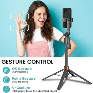 AI Smart Face Tracking Selfie Stick Tripod Combo, 70 Inch Extendable Bluetooth Selfie Stick, Anti-Shake Stabilizer Phone Holder, Travel Gadgets