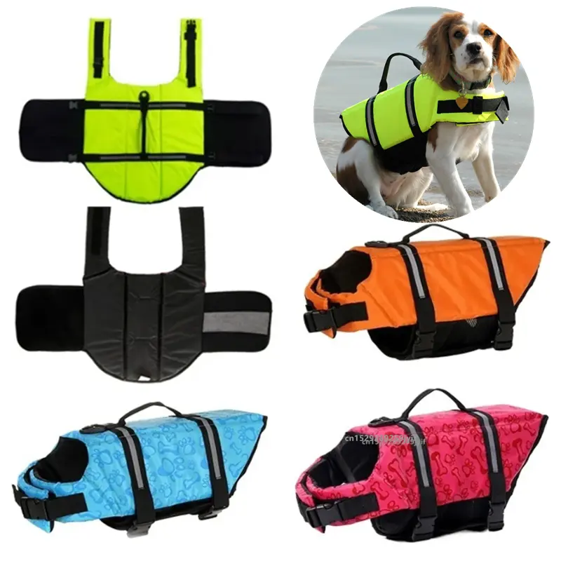 Summer Dog Floaties Adjustable Pet Swimwear Safety Vest Surfing Sailboat Enhanced Buoyancy