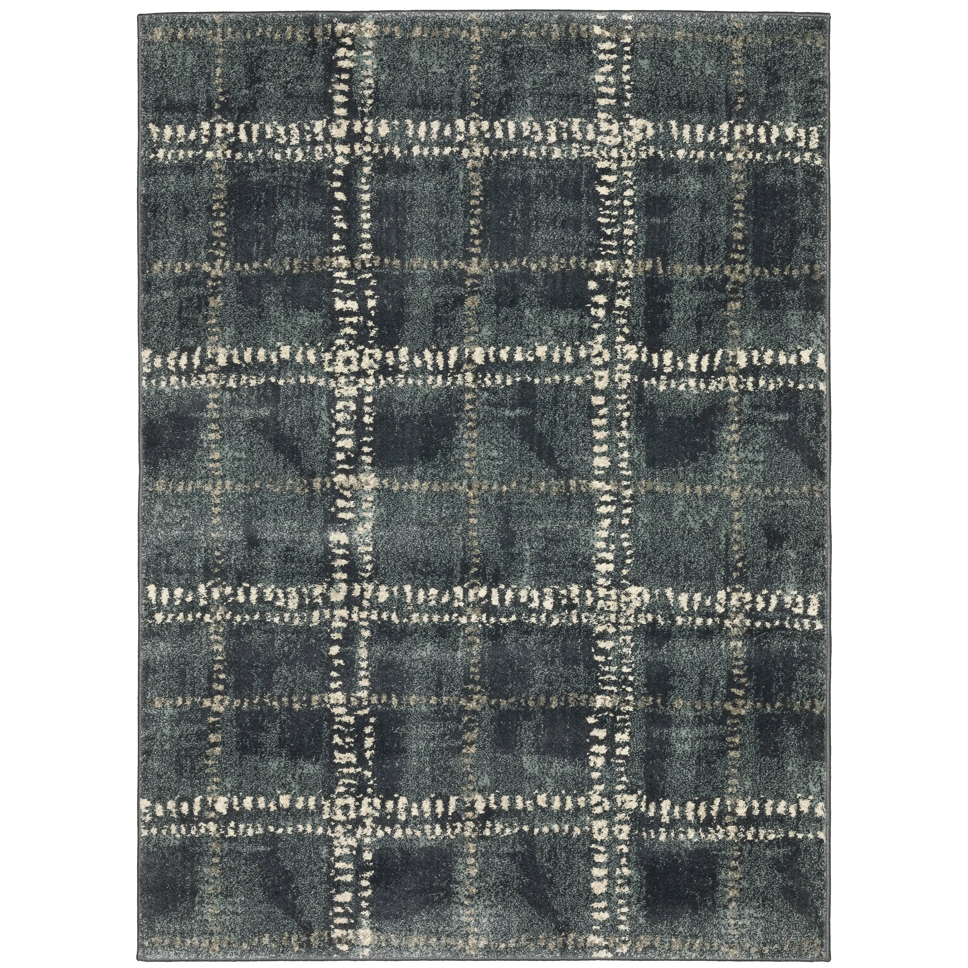 Oriental Weavers Carson 0746J Blue Ivory Industrial Machine Woven Rugs