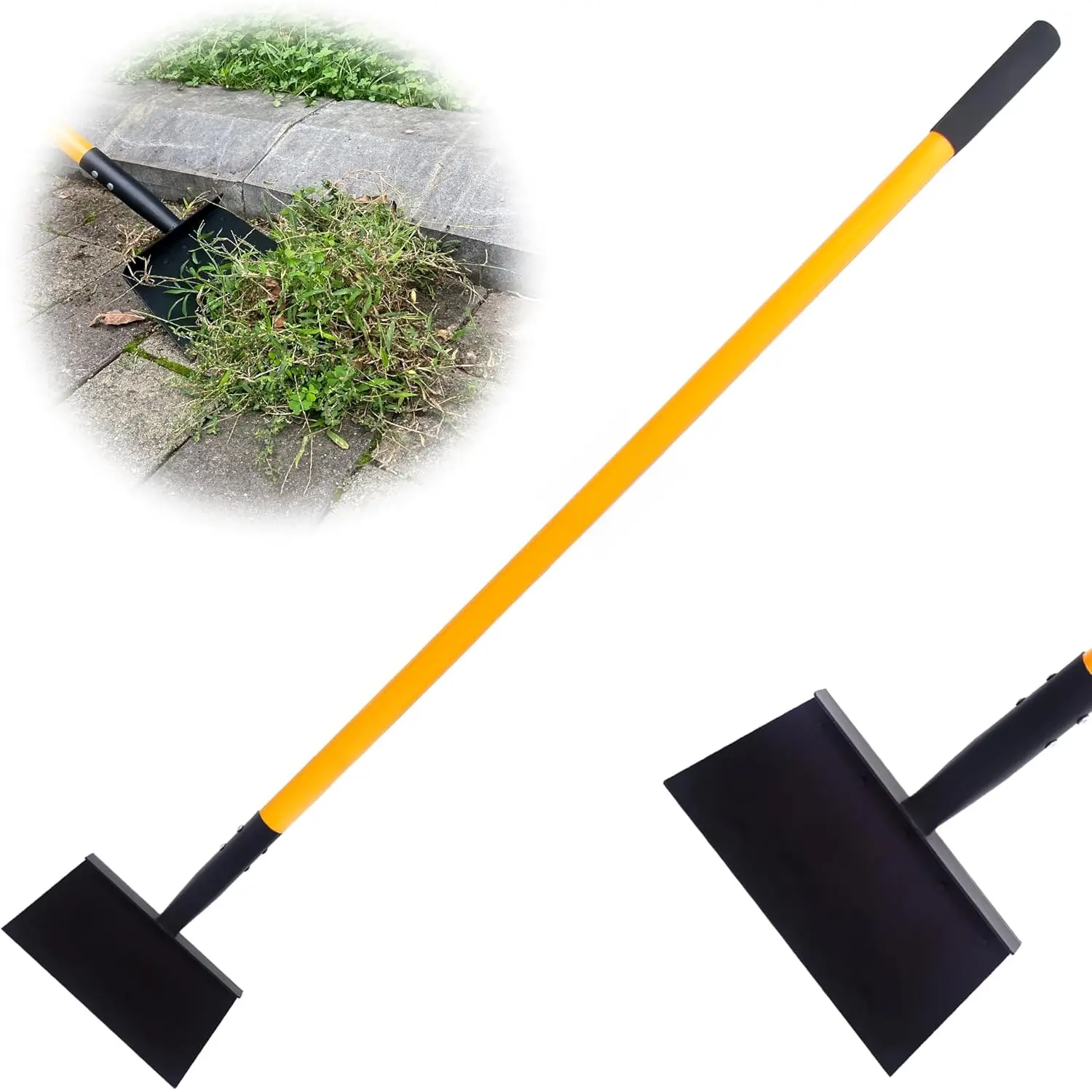 51-Inch Long Handle Multifunctional Cleaning Shovel - 10 in Heavy Duty Flat Square Spade Tool, 2 lb, for Driveway, Sidewalks, Outdoor Use, Manufacturer Warranty, No Assembly Required, Gardens