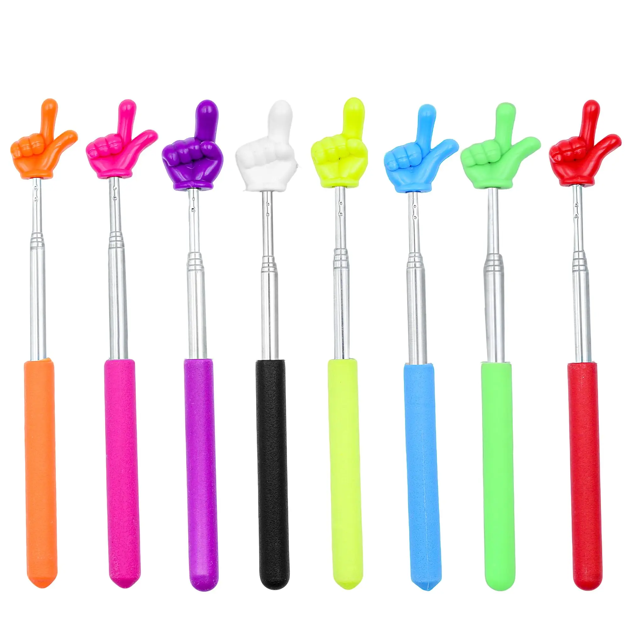 8Pcs Telescopic Teachers Pointer, Mini Pointer Finger Stick for Classroom, Retractable Hand Pointer for School Presentations(8 Colors)