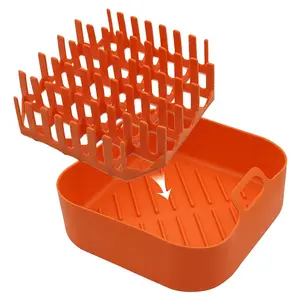 Silicone Air Fryer Bacon Baking Pan, Reusable Cooker for Microwave Oven Basket Tray, Air Fryer Baking Tray, Oven Accessories