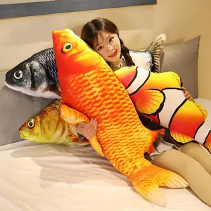 40cm 3D Simulation Gold Fish Plush Toys Stuffed Soft Animal Carp Plush Pillow Creative Sofa Pillow Cushion Gift