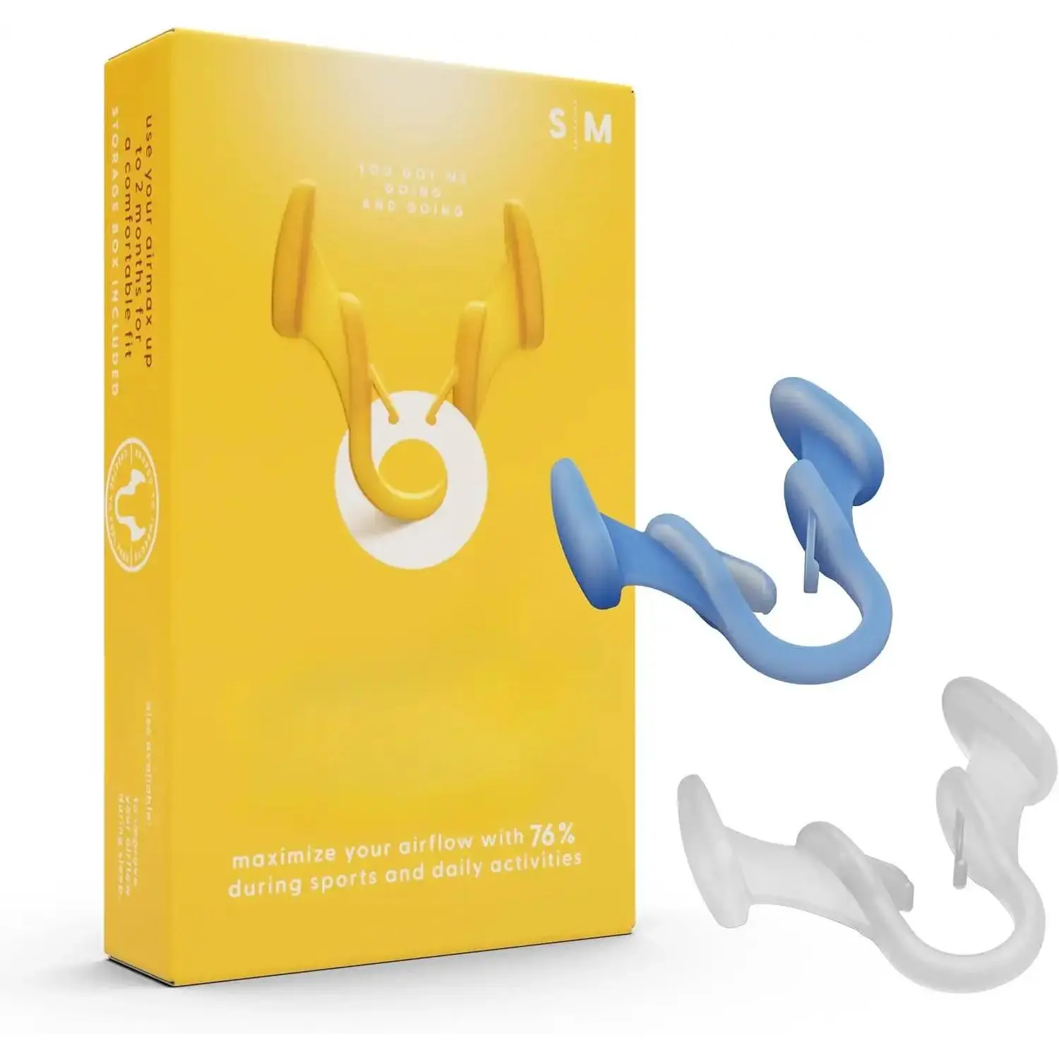 Reusable Nasal Dilators Trial Pack, Anti-Snoring Aid to Improve Airflow & Relieve Sinus Pressure, Includes Small & Medium Sizes with Storage Case
