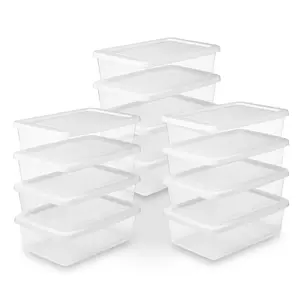Sterilite 12Qt Storage Box, Stackable Plastic Container, Home Organizer, 12 Pack