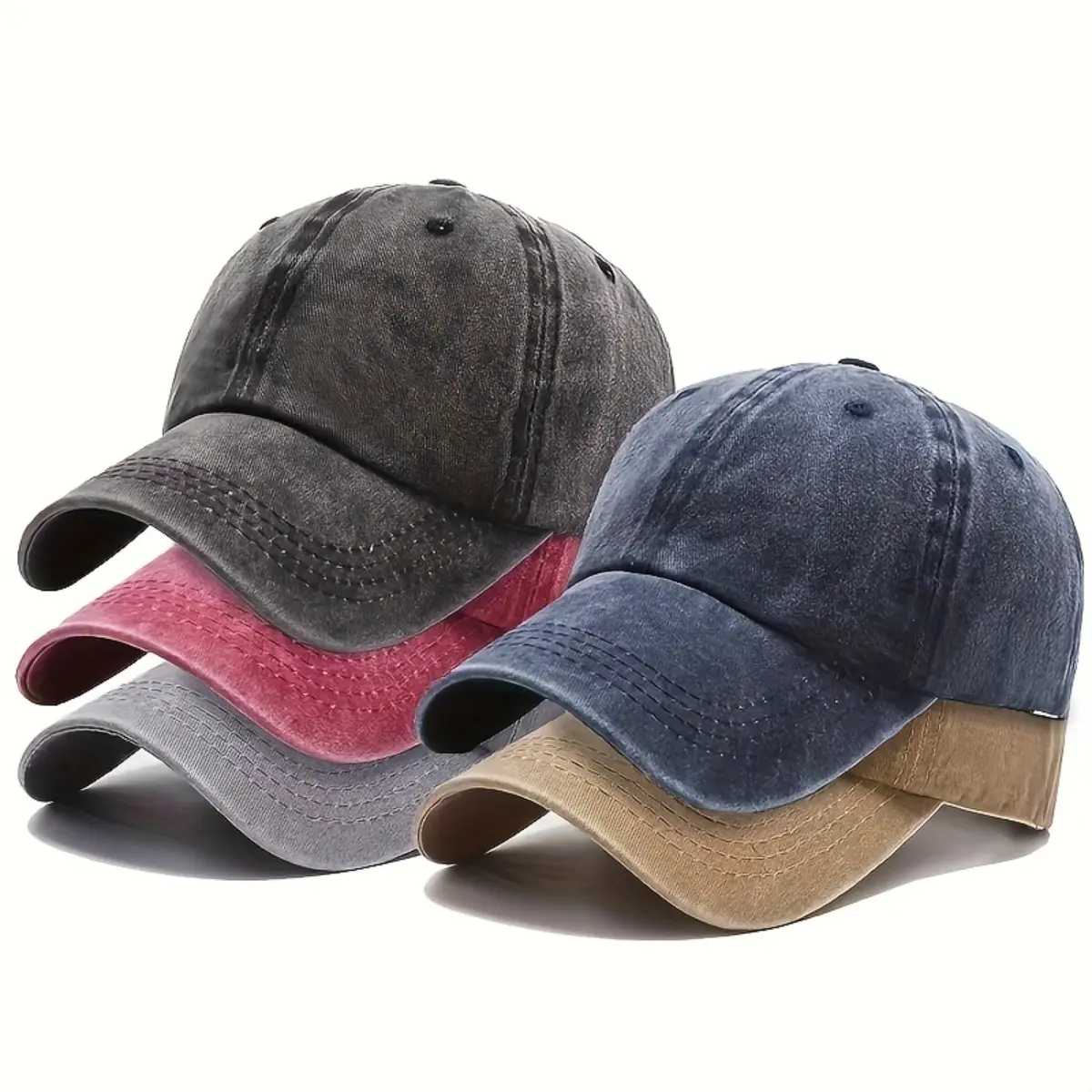 5 Pack Vintage Washed Cotton Baseball Cap Adjustable Classic Soft Dad Hat for Men Women Outdoor Casual 5 Pack Vintage Washed Cotton Baseball Cap Adjustable Classic Soft Dad Hat for Men Women Outdoor Casual