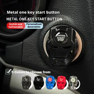 Metal Car Push Start Button Cover, Mech Engine Start Stop Button Cover, Cute Car Accessories For Women Decor