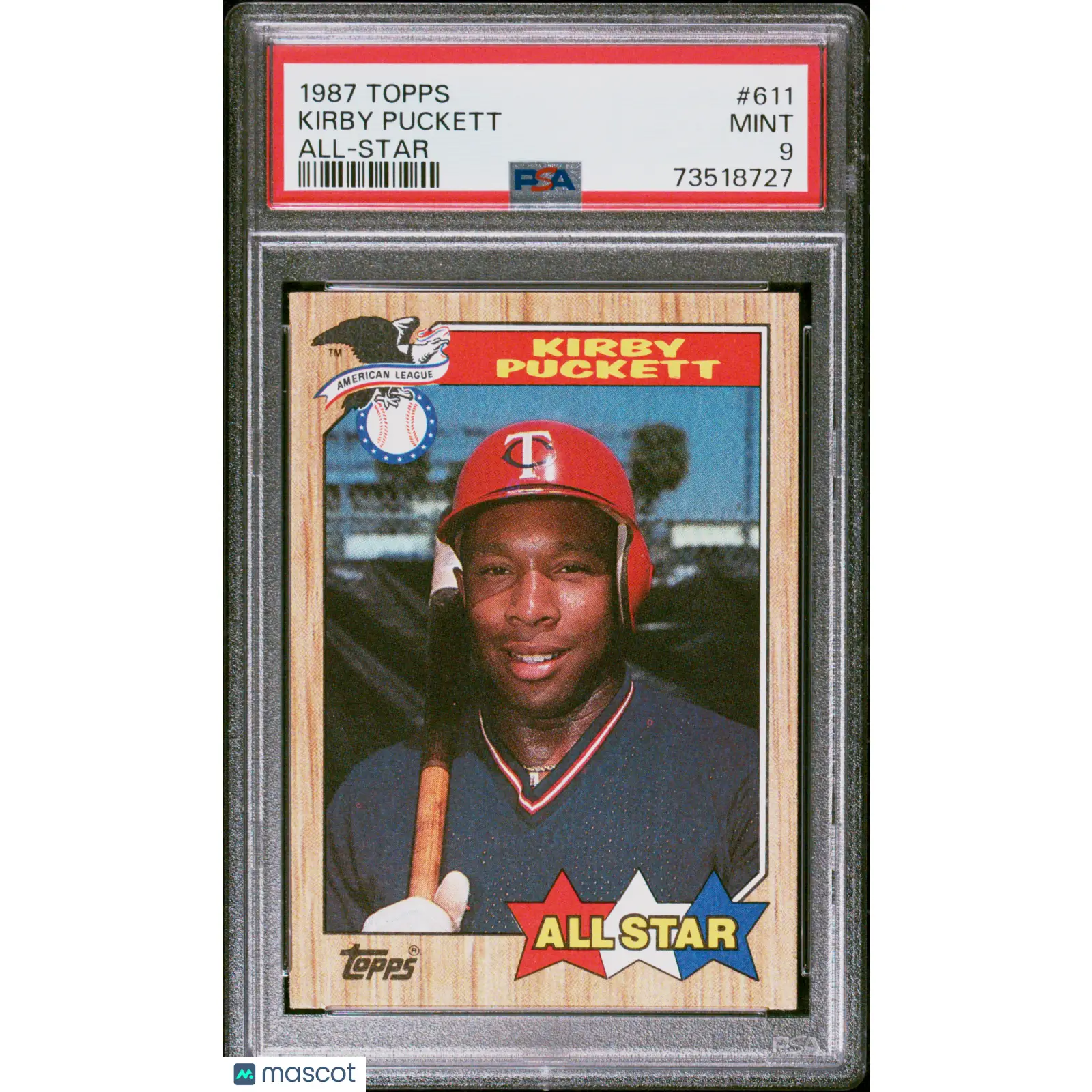 Kirby Puckett PSA 1987 Topps Baseball #611 9 73518727